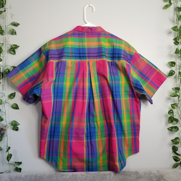 Dockers Rainbow 90's Inspired Retro Embroidered Striped 1X Collared Box … - Picture 10 of 10